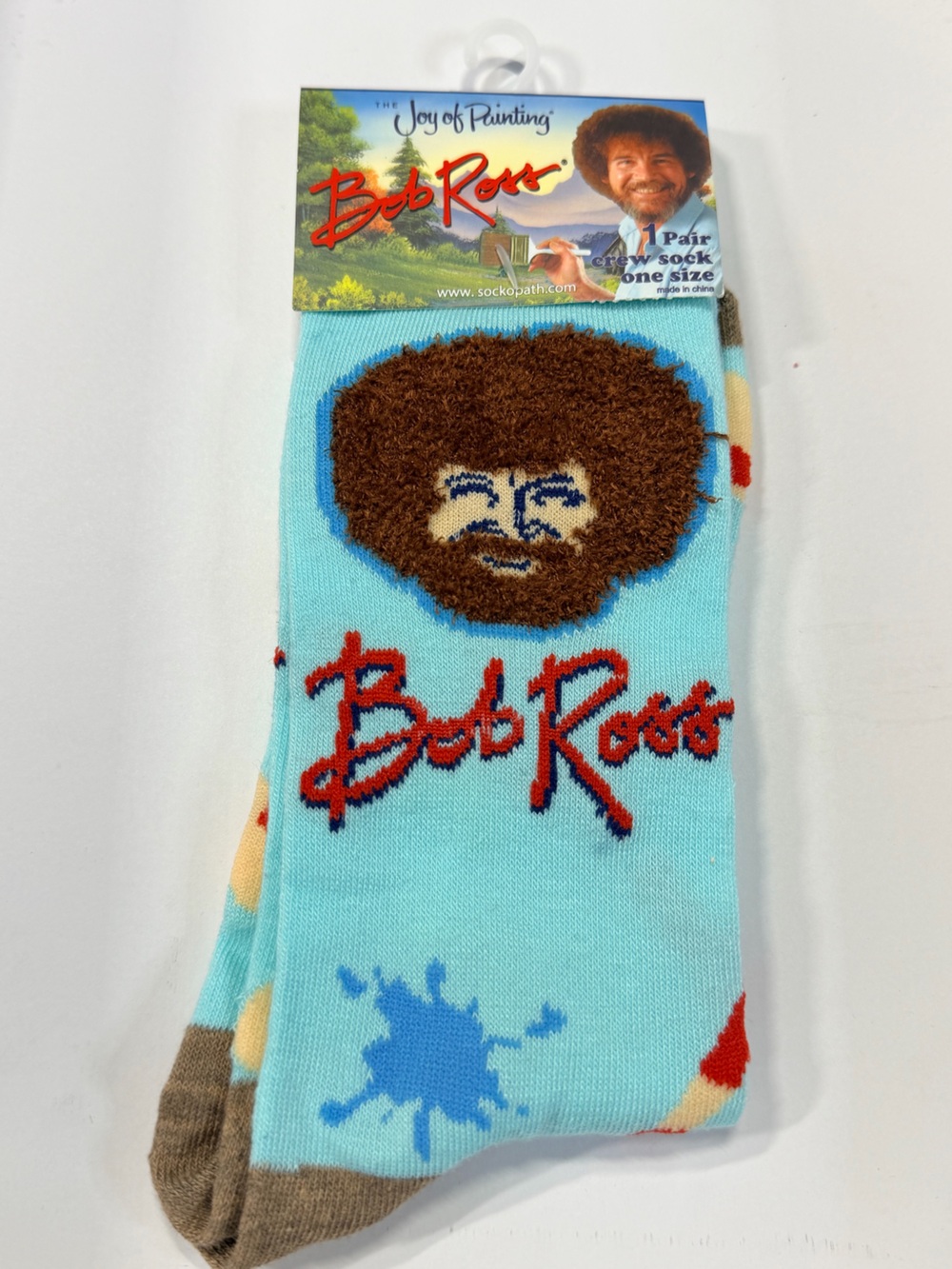 nwt!! bob ross fun collectors cool men socks